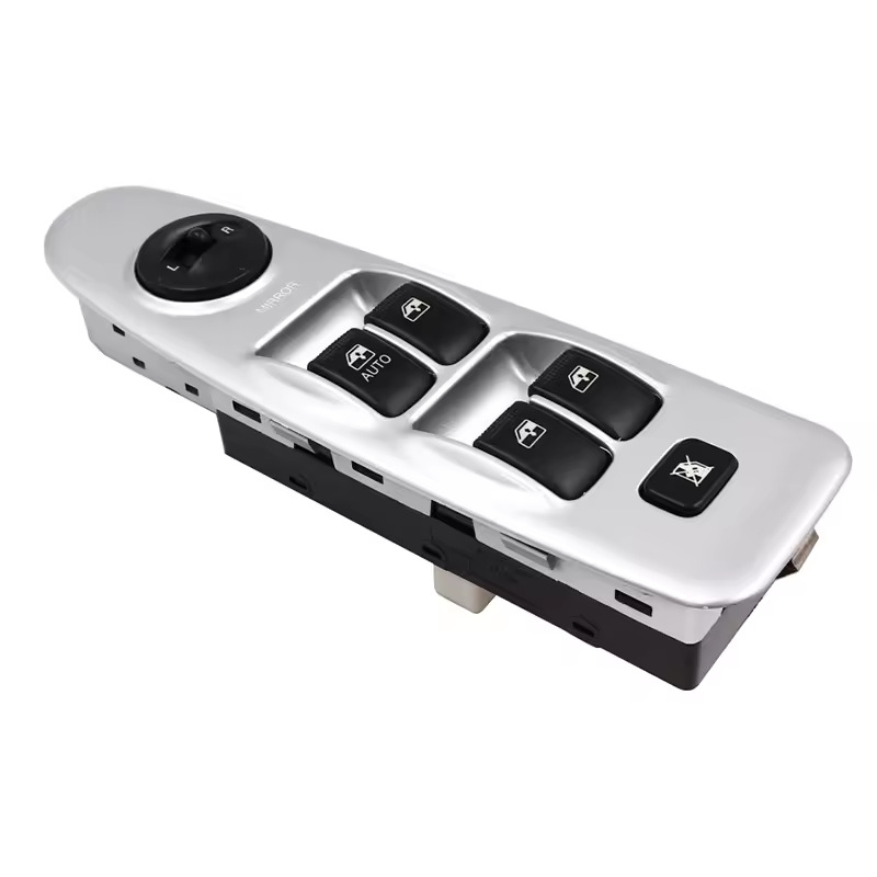 Power Window Switch, Front Left, Silver — Hyundai Elantra 2001-2006 (935702D100)